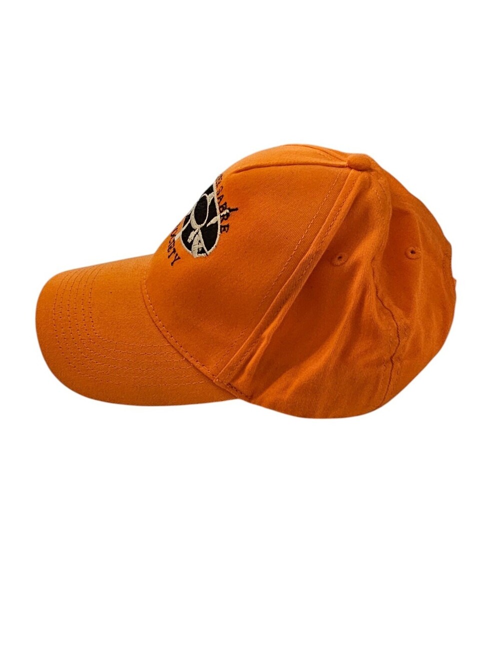 Super Sabre Society Mens Strapback Baseball Cap Hat Bright Orange Embroidered - Picture 2 of 4